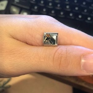 Italian Charm Bracelet Black Horse Charm